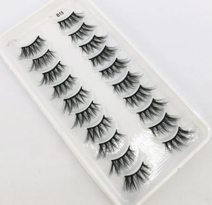 10 Pairs Crisscross Half Eye Lashes Natural False Eyelashes Handmade Faux 3D Mink Lashes Makeup Tools Eyelash Extension