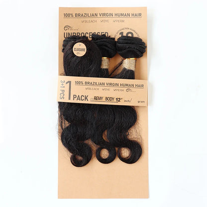 Kinky Curly Bundles With Closure Natural Human Hair Bundles Short Indian Hair Bundles With Circular Closure