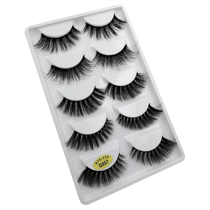 5 Pairs 3d mink eyelashes eyelash extension natural false eyelashes volume dramatic 3d lashes maquillaje mink cilios makeup tool