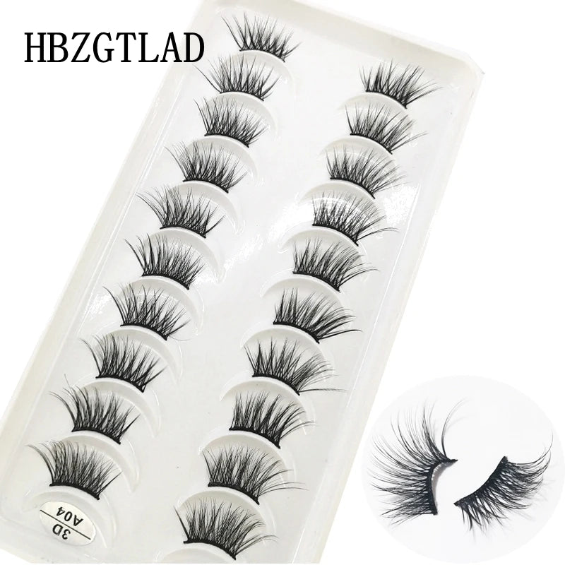 New 10 Pairs Crisscross Half Eye Lashes Natural False eyelashes Handmade 3D Mink Lashes Makeup Tools Reusable Eyelash Extension