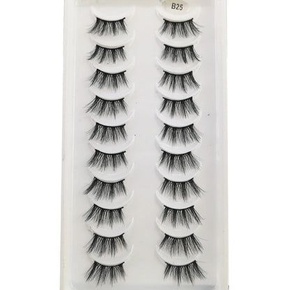 10 Pairs Crisscross Half Eye Lashes Natural False Eyelashes Handmade Faux 3D Mink Lashes Makeup Tools Eyelash Extension