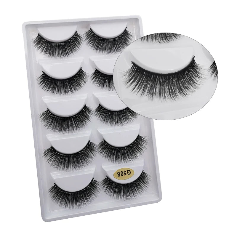 5 Pairs 3d mink eyelashes eyelash extension natural false eyelashes volume dramatic 3d lashes maquillaje mink cilios makeup tool