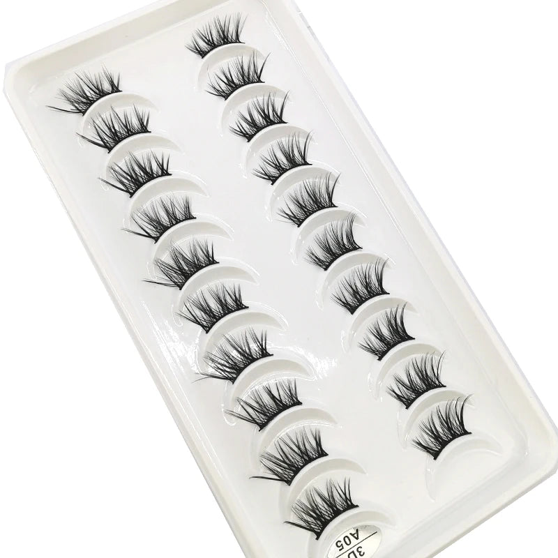 New 10 Pairs Crisscross Half Eye Lashes Natural False eyelashes Handmade 3D Mink Lashes Makeup Tools Reusable Eyelash Extension