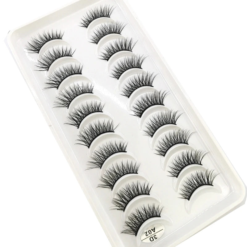 10 Pairs Crisscross Half Eye Lashes Natural False Eyelashes Handmade Faux 3D Mink Lashes Makeup Tools Eyelash Extension