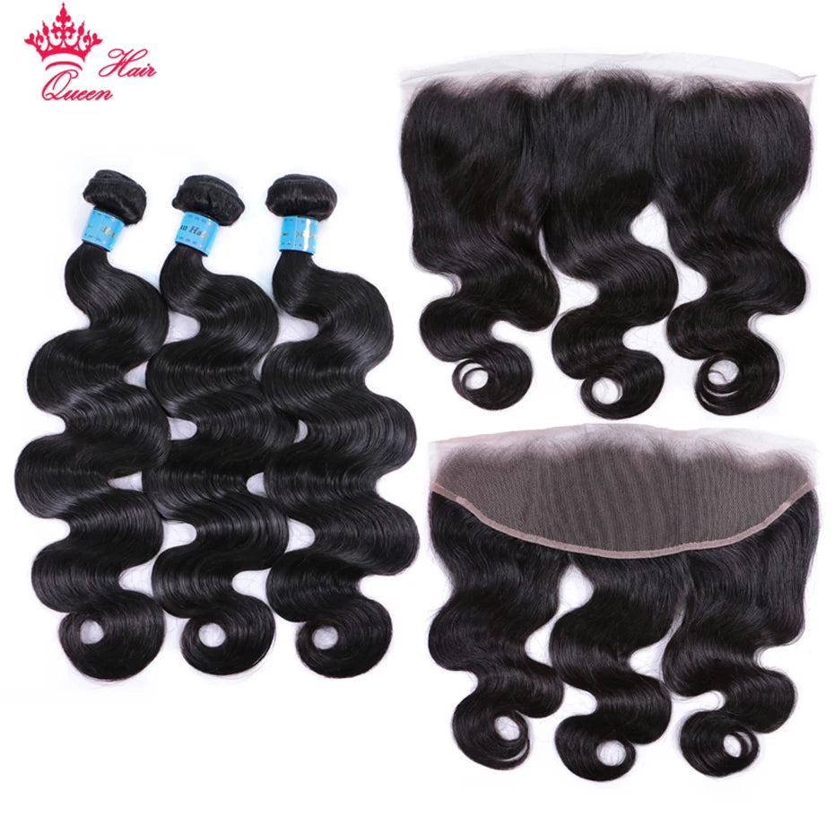 Cambodian Body Wave Raw Hair Bundle With HD Invisible Undetectable Lace Closure 100% Human Hair Bundles with Frontal Queen Hair