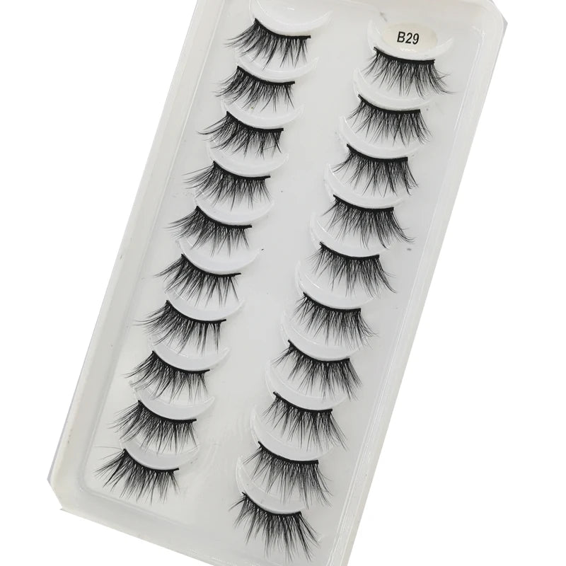 New 10 Pairs Crisscross Half Eye Lashes Natural False eyelashes Handmade 3D Mink Lashes Makeup Tools Reusable Eyelash Extension