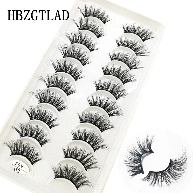 New 10 Pairs Crisscross Half Eye Lashes Natural False eyelashes Handmade 3D Mink Lashes Makeup Tools Reusable Eyelash Extension
