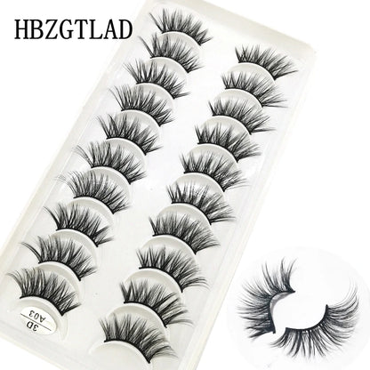 New 10 Pairs Crisscross Half Eye Lashes Natural False eyelashes Handmade 3D Mink Lashes Makeup Tools Reusable Eyelash Extension