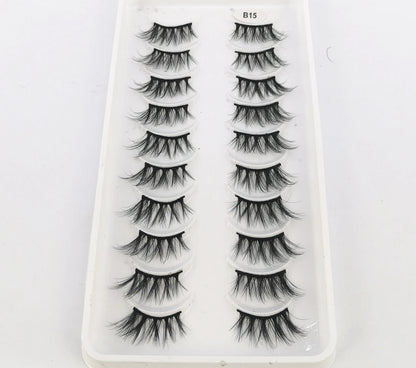 New 10 Pairs Crisscross Half Eye Lashes Natural False eyelashes Handmade 3D Mink Lashes Makeup Tools Reusable Eyelash Extension