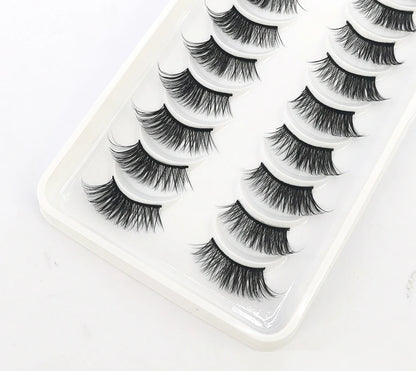 New 10 Pairs Crisscross Half Eye Lashes Natural False eyelashes Handmade 3D Mink Lashes Makeup Tools Reusable Eyelash Extension