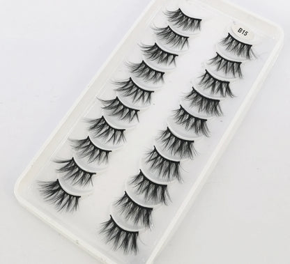 New 10 Pairs Crisscross Half Eye Lashes Natural False eyelashes Handmade 3D Mink Lashes Makeup Tools Reusable Eyelash Extension