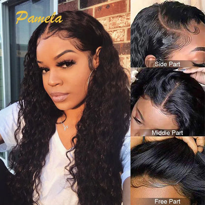 360 Full Lace Front Wigs Human Hair Invisible Strap Pre Plucked Bleached Konts Pre Cut Lace Deep Curly HD Lace Frontal Wig