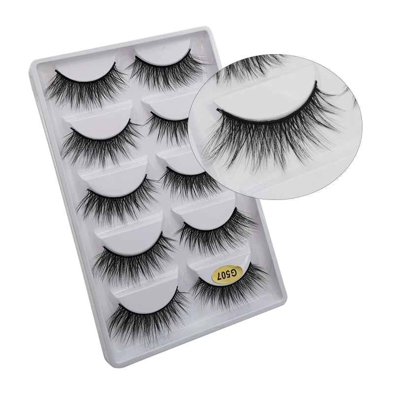 5 Pairs 3d mink eyelashes eyelash extension natural false eyelashes volume dramatic 3d lashes maquillaje mink cilios makeup tool