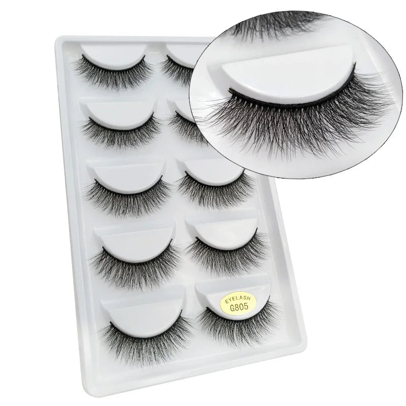 5 Pairs 3d mink eyelashes eyelash extension natural false eyelashes volume dramatic 3d lashes maquillaje mink cilios makeup tool