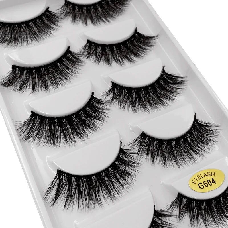 5 Pairs 3d mink eyelashes eyelash extension natural false eyelashes volume dramatic 3d lashes maquillaje mink cilios makeup tool