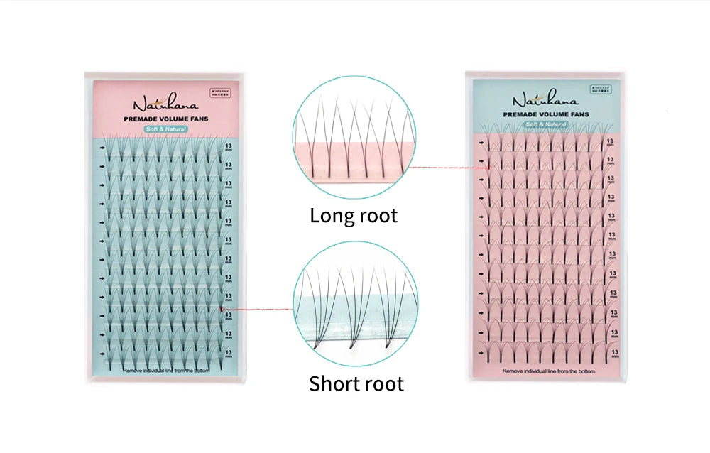 NATUHANA 3D 4D 5D 6D False Lashes Premade Russian Volume Fans Individual Faux Mink Pre made Volume Fans Eyelash Extensions
