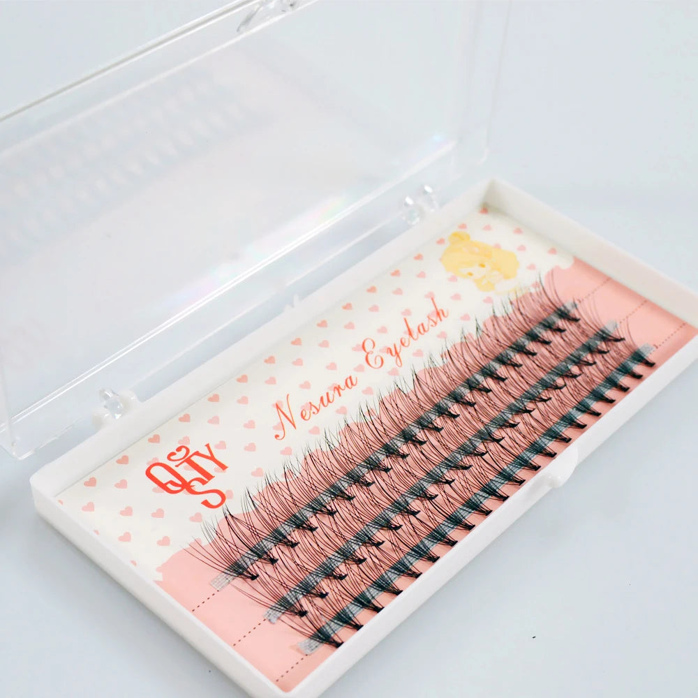 Wholesale 1 pcs/lot Pro 60 Knots 10 Hairs Black Individual False Eyelashes Eye Lash Makeup Extension Kit 8mm 10mm 12mm 14mm