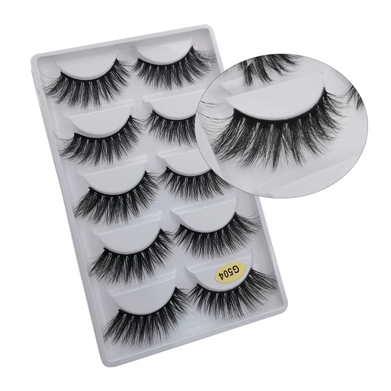 5 Pairs 3d mink eyelashes eyelash extension natural false eyelashes volume dramatic 3d lashes maquillaje mink cilios makeup tool