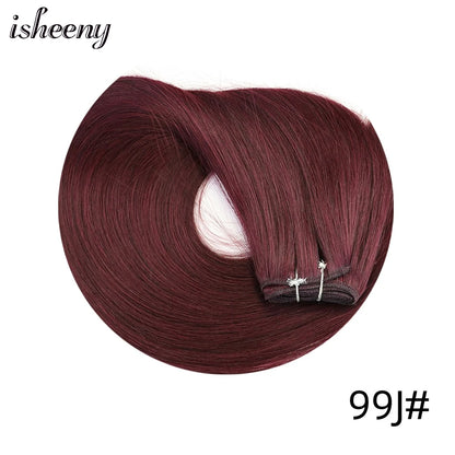 Straight Human Hair Weaves Brazilian Remy Human Hair Bundles Sew In Weft Extensions Straight Blonde 50g 12"-24" Natural Hair