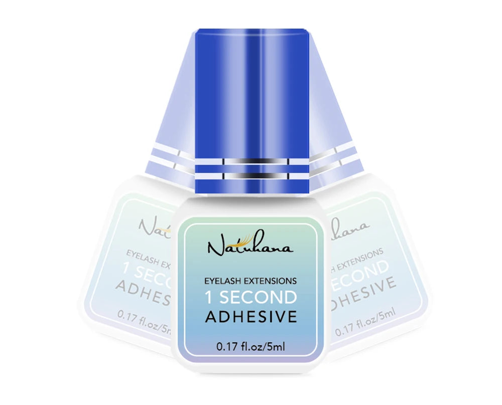 NATUHANA Black/Clear Eyelash Extension Glue 2-3s Fast Dry Sensitive Eye Individual Strong False Lashes Glue Adhesive MakeupTools