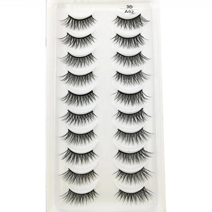 New 10 Pairs Crisscross Half Eye Lashes Natural False eyelashes Handmade 3D Mink Lashes Makeup Tools Reusable Eyelash Extension