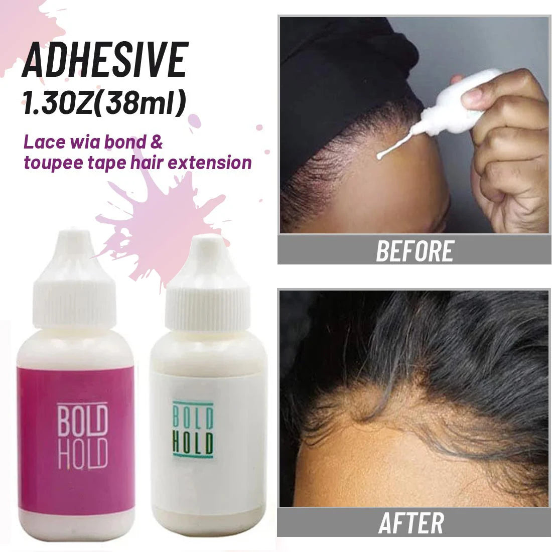 Wig Glue Invisible Lace Glue Waterproof Hair Glue for Lace Wig Toupee Hair Bonding Glue Strong Hold Wholesale Private Label