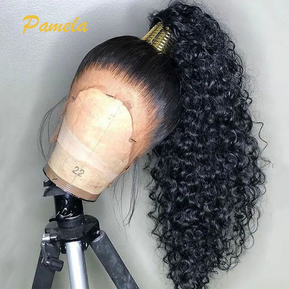 360 Full Lace Front Wigs Human Hair Invisible Strap Pre Plucked Bleached Konts Pre Cut Lace Deep Curly HD Lace Frontal Wig