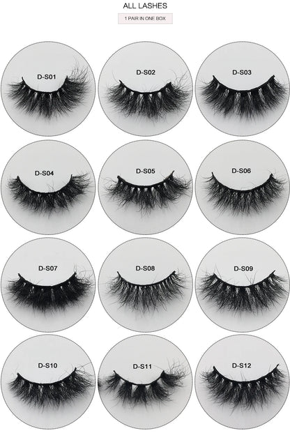 3D Mink Lashes 10-100 Pairs Real Mink Wholesale Makeup Eyelashes Vendor False Eyelash Extension Supplies Natural Full Fake Lash