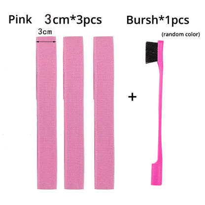 Edge Laying Scarf Elastic Headband For Wigs Lace Frontal 3Pcs Lace Melting Band With 1Pcs Double Side Edge Control Hair Comb