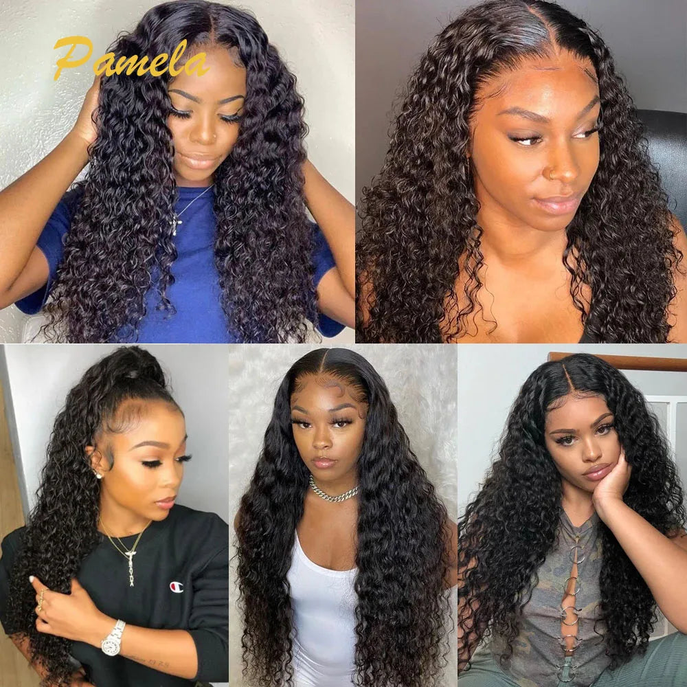 360 Full Lace Front Wigs Human Hair Invisible Strap Pre Plucked Bleached Konts Pre Cut Lace Deep Curly HD Lace Frontal Wig