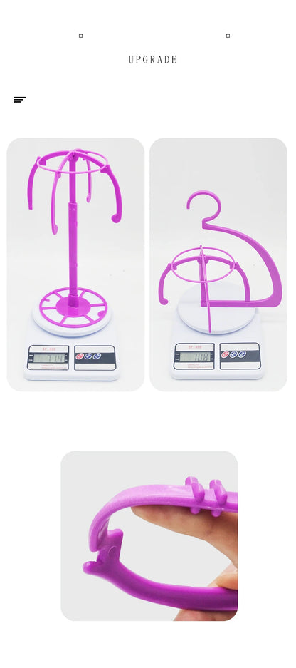 Multifunctional Adjustable Wig Stand Plastic Hat Display Wig Head Holders Portable Folding Wig Stable Tools