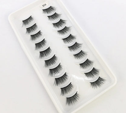 New 10 Pairs Crisscross Half Eye Lashes Natural False eyelashes Handmade 3D Mink Lashes Makeup Tools Reusable Eyelash Extension