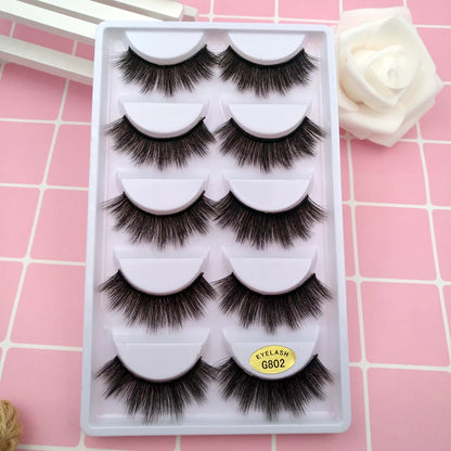 5 Pairs 3d mink eyelashes eyelash extension natural false eyelashes volume dramatic 3d lashes maquillaje mink cilios makeup tool
