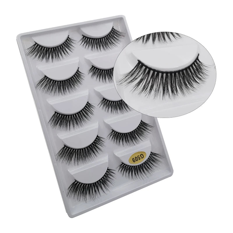 5 Pairs 3d mink eyelashes eyelash extension natural false eyelashes volume dramatic 3d lashes maquillaje mink cilios makeup tool