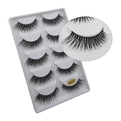 5 Pairs 3d mink eyelashes eyelash extension natural false eyelashes volume dramatic 3d lashes maquillaje mink cilios makeup tool