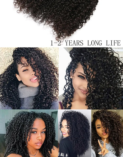 DreamDiana Mongolian Kinky Curly Hair Bundles Ombre Curly Hair 3/4 Bundles T1B/30 Remy Afro Kinky Curly Bundles 100% Human Hair