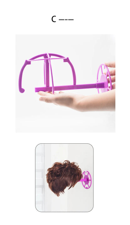 Multifunctional Adjustable Wig Stand Plastic Hat Display Wig Head Holders Portable Folding Wig Stable Tools