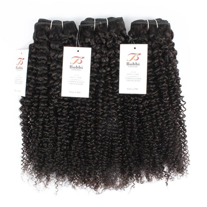 Afro Kinky Curly Bundles With Closure Transparent 4x4 Lace Free Part Natural Black Remy Human Hair Weave 10-30 inch BOBBI