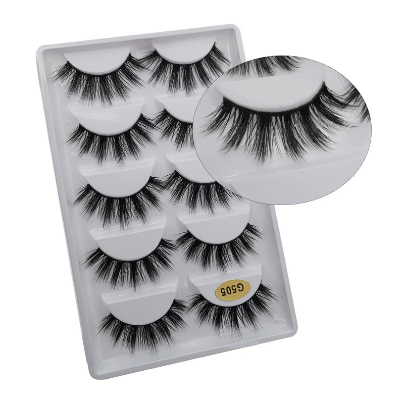 5 Pairs 3d mink eyelashes eyelash extension natural false eyelashes volume dramatic 3d lashes maquillaje mink cilios makeup tool