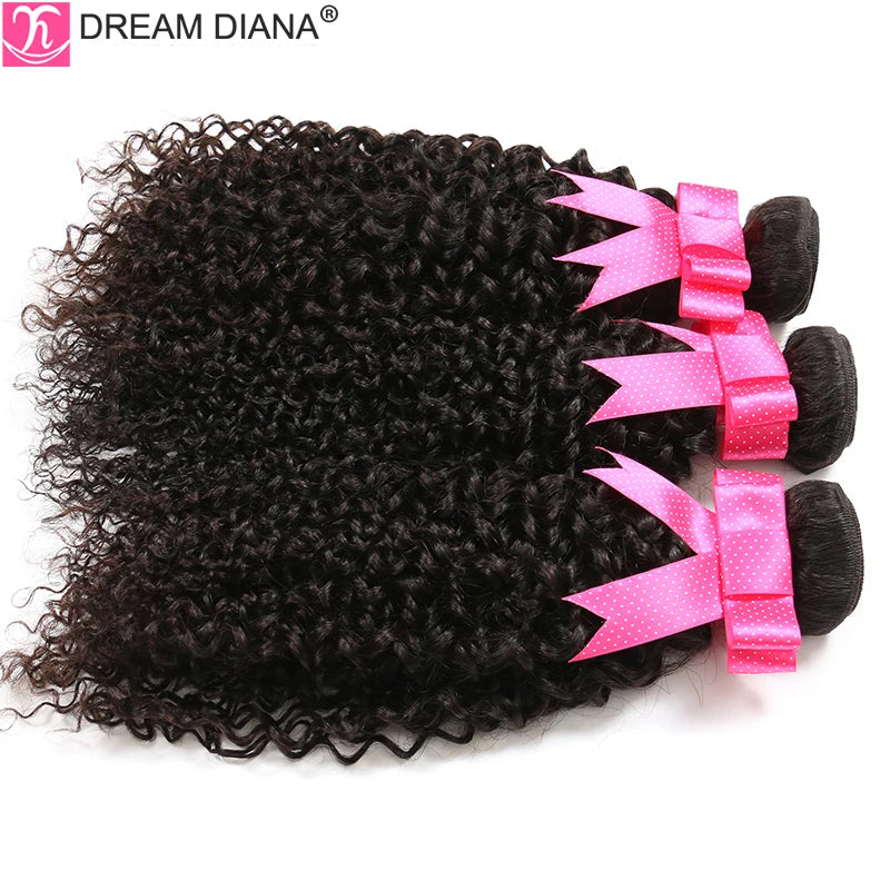 DreamDiana Mongolian Kinky Curly Hair Bundles Ombre Curly Hair 3/4 Bundles T1B/30 Remy Afro Kinky Curly Bundles 100% Human Hair