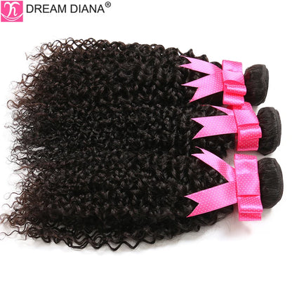DreamDiana Mongolian Kinky Curly Hair Bundles Ombre Curly Hair 3/4 Bundles T1B/30 Remy Afro Kinky Curly Bundles 100% Human Hair