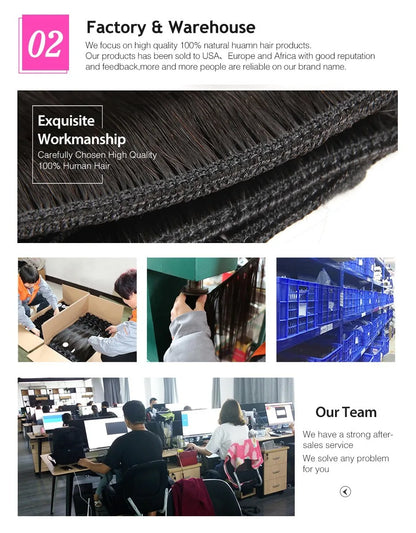 Kinky Straight Hair Bundles 100% Human Hair Extensions for Woman Cheap Yaki Straight Hair 1/3/4 Bundle Deals Natural Hair Weave