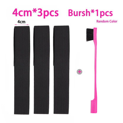 Edge Laying Scarf Elastic Headband For Wigs Lace Frontal 3Pcs Lace Melting Band With 1Pcs Double Side Edge Control Hair Comb