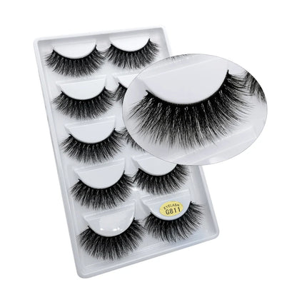 5 Pairs 3d mink eyelashes eyelash extension natural false eyelashes volume dramatic 3d lashes maquillaje mink cilios makeup tool