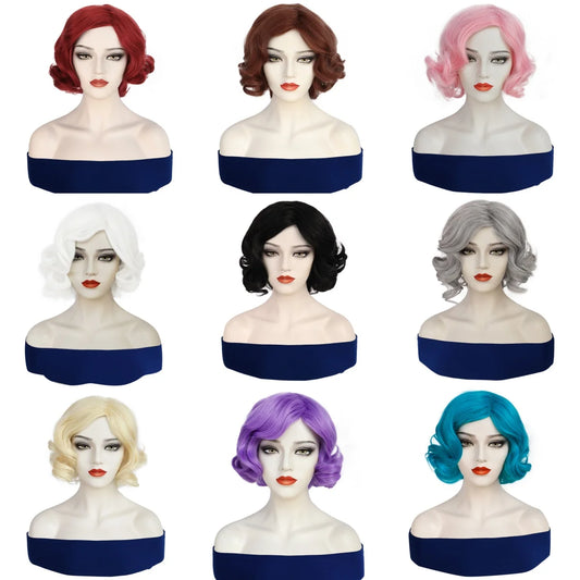 Synthetic Short Curly Women'S Wig With Multiple Colors To Choose From, Suitable For Parties And Daily Use
