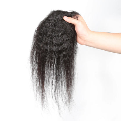 Yaki Straight Human Hair Topper Hair Piece for Thinning Hair or Covering White Hair&Increase Hair Volume,kinky straight hair