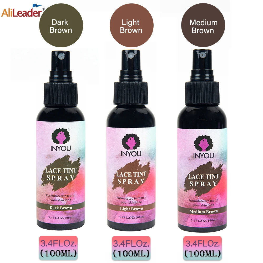 Cheap Lace Tint Spray For Wigs Dark Brown For Natural Wigs Frontal Lace Tint Spray For Different Skin Types Hair Color Dye 100Ml