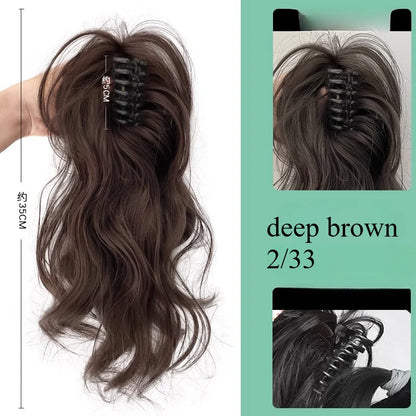 Ashely 14inch Waterfall Half A Ponytail Wig for Woman Clip-on High Ponytail Hair Clips Synthetic Wig High Quality Hair Extension