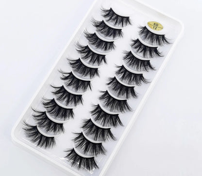 New 10 Pairs Crisscross Half Eye Lashes Natural False eyelashes Handmade 3D Mink Lashes Makeup Tools Reusable Eyelash Extension