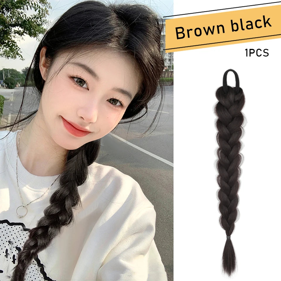 Ponytail Extension Bow Claw Curly Wavy Clip in Hairpiece Ponytail Hair Extensions Long Pony Tail Synthetic for Women Girl Daily